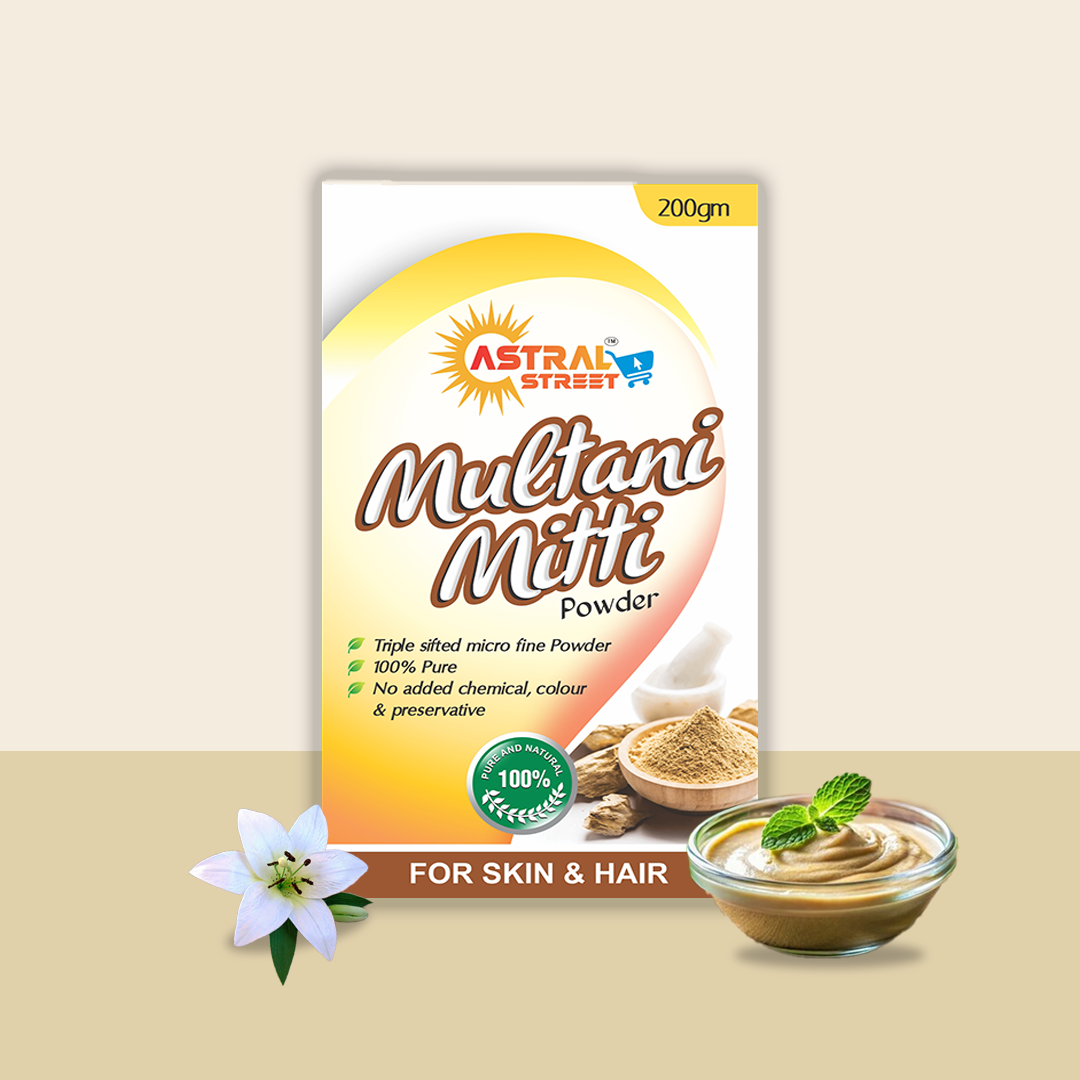 Pure Multani Mitti Powder – Natural Fuller’s Earth for Glowing Skin & Healthy Hair – 200g