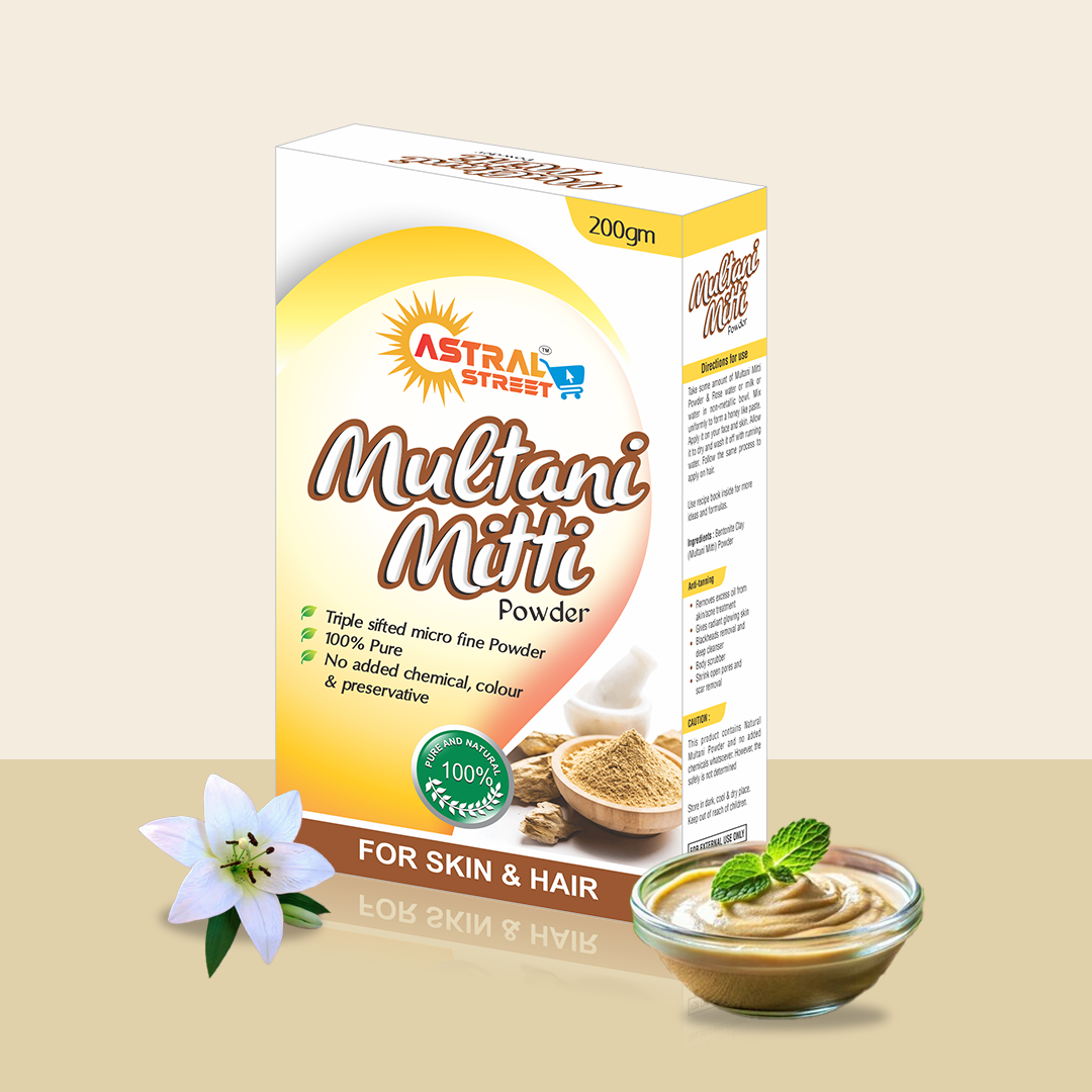 Pure Multani Mitti Powder – Natural Fuller’s Earth for Glowing Skin & Healthy Hair – 200g