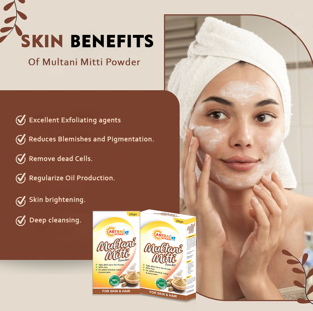 Pure Multani Mitti Powder – Natural Fuller’s Earth for Glowing Skin & Healthy Hair – 200g