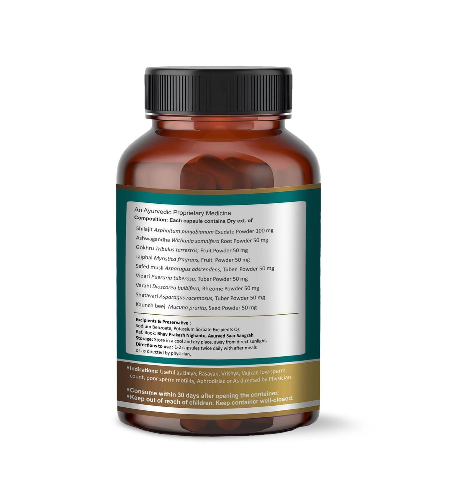 Swasthya Paurush Stamina Capsules | Ayurvedic Herbal Supplement for Men | 60 Capsules