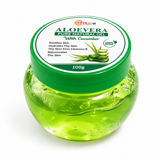 Astral Street Aloe Vera Pure Natural Gel for Face, Skin & Body | Lightweight Hydrating Gel | 100g