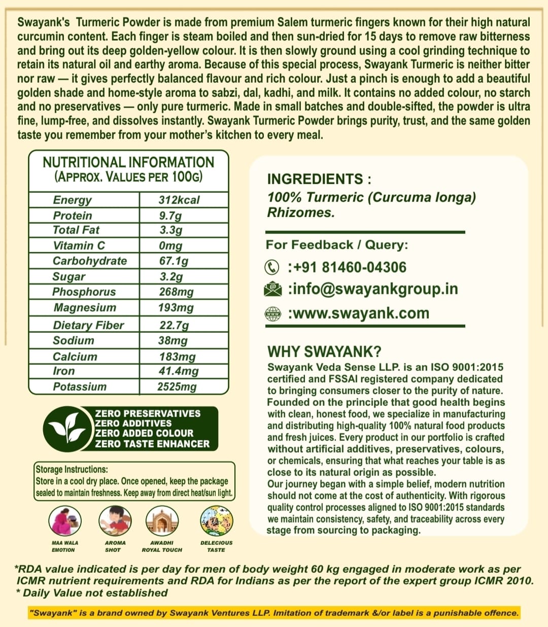 Swayank VedaTurmeric powder