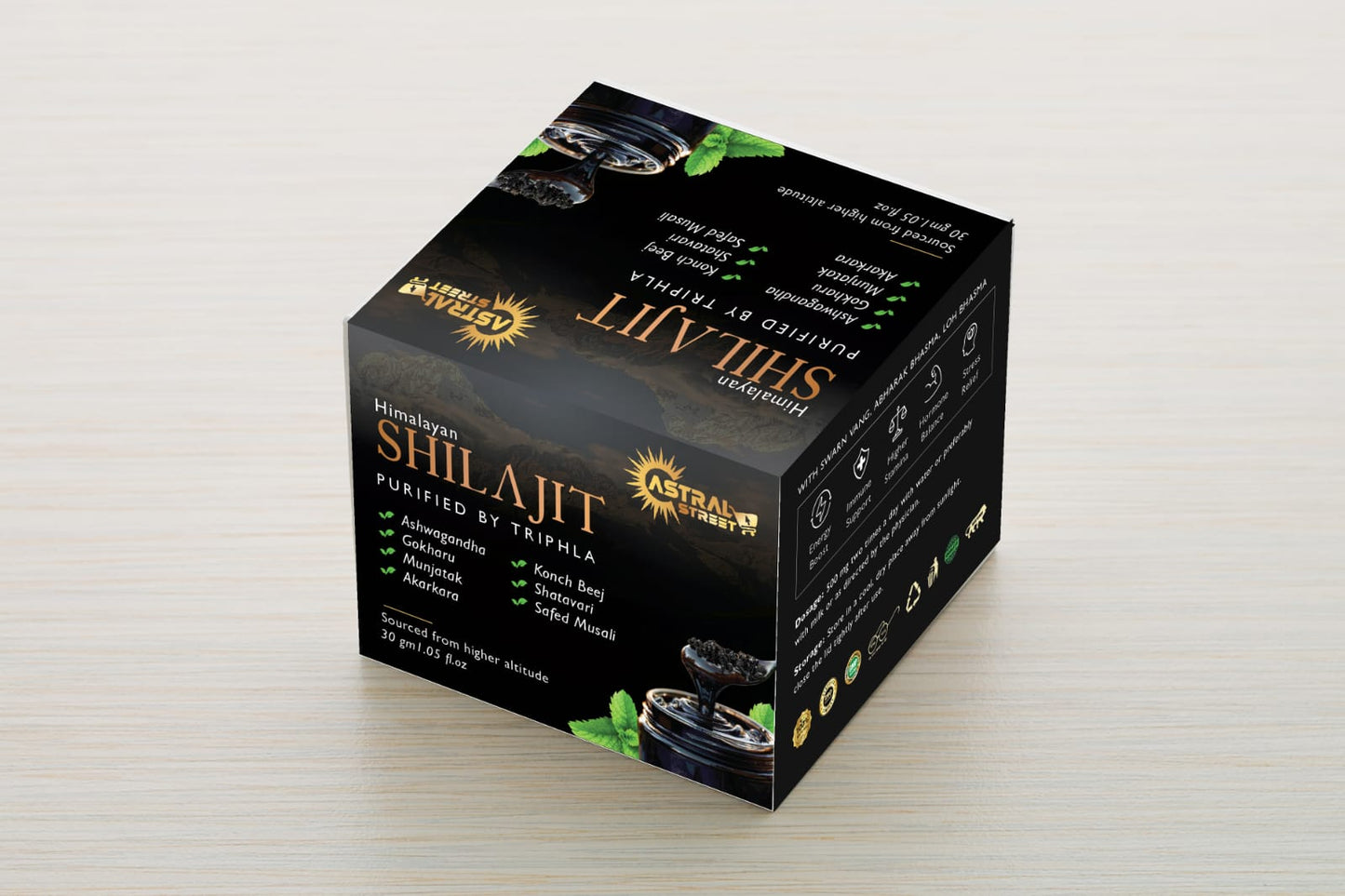 Astral Street  Shilajit with 7 Herbs | Energy & Strength Booster | Himalayan Shilajit Resin | 30g