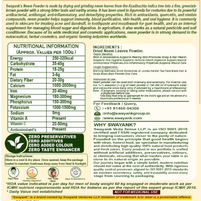 Swayank Veda Neem Powder